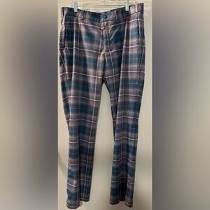 Nike Men's Plaid - Blue and Gray 36”X34” Golf pants Dri -Fit, tour performance